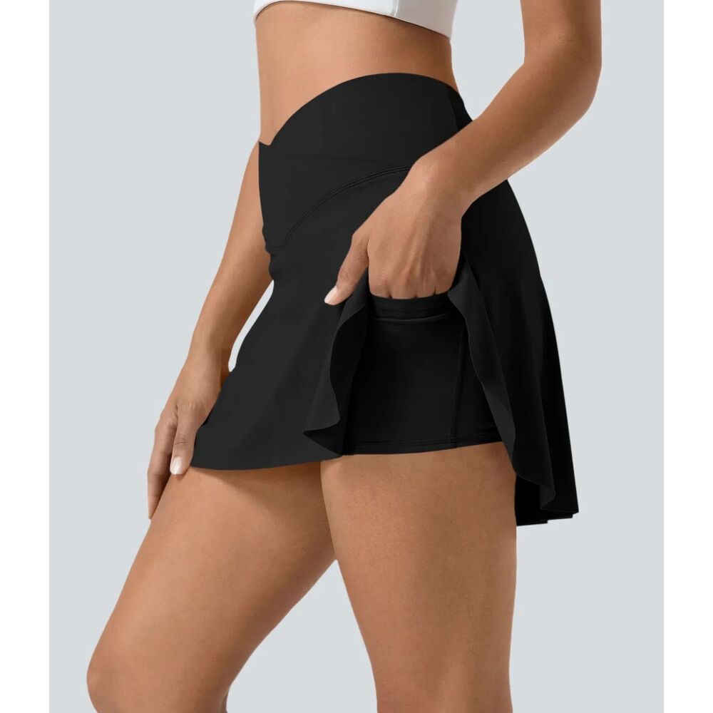 Halara Everyday SoftlyZero Airy Crossover Side Pocket Mini Tennis Skirt NWT  XL